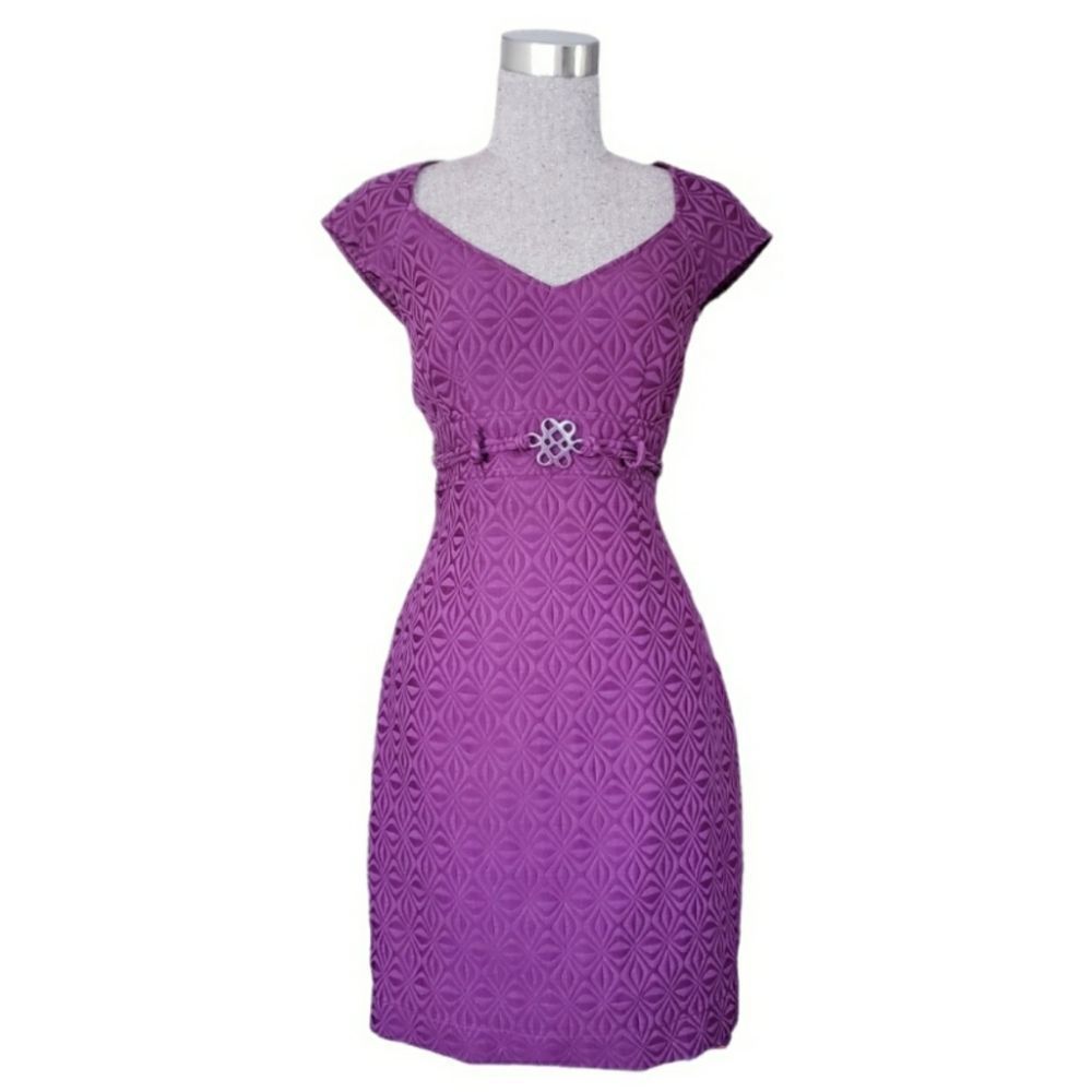 Max Studio Plum Sheath Knee Length Dress Size Large